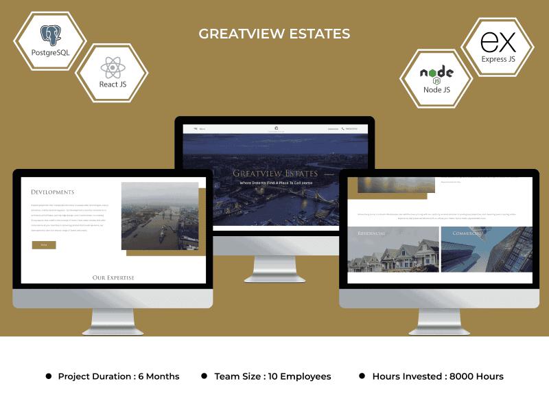 Modern real estate website design showcasing commercial properties with an emphasis on digital presence enhancement and property listings.