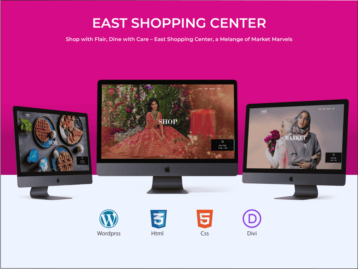 East Shopping Centre’s digital transformation showcasing a modern, user-centered website design by Exaltare Technology. Exaltare can help to Digitally transform your product