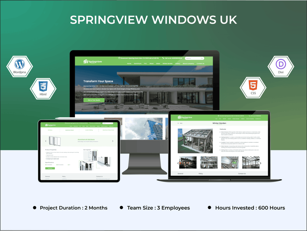 Website Development for Windows Manufacturing Company in UK